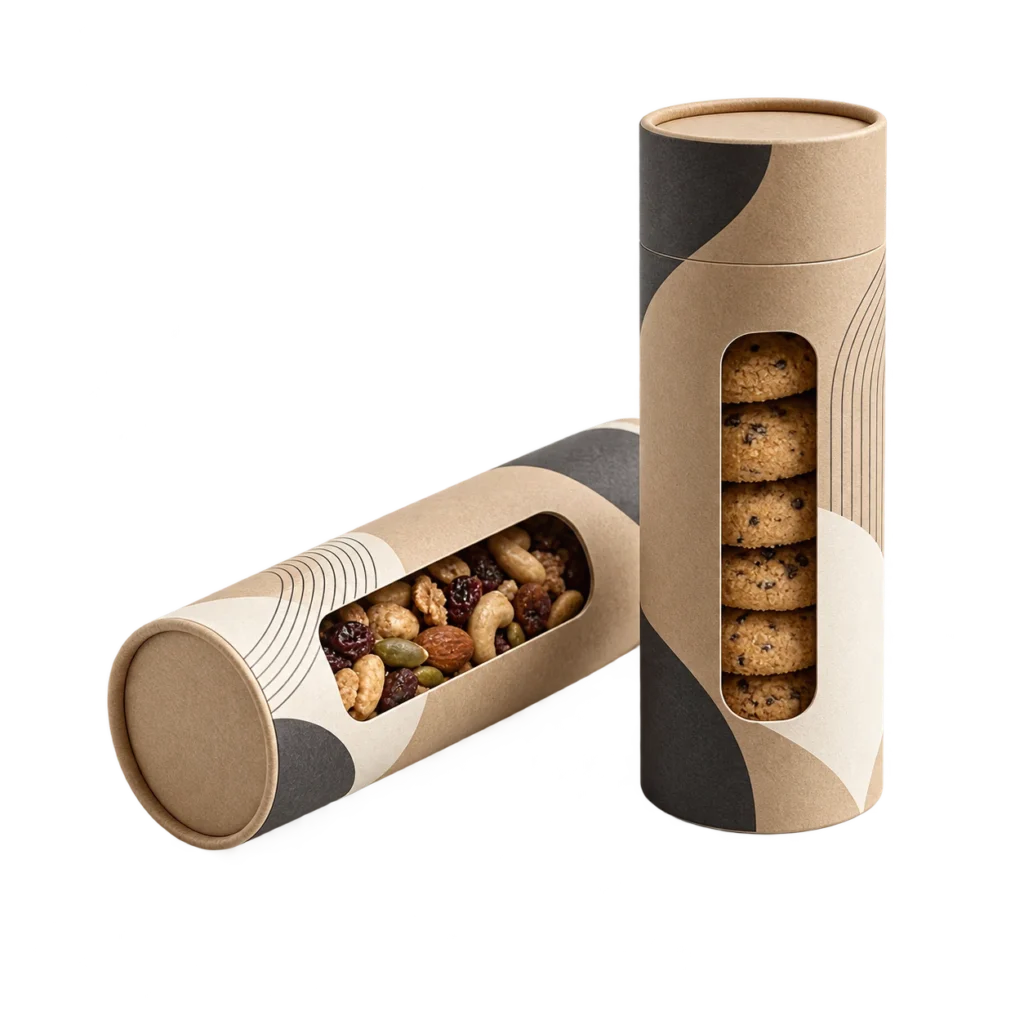 paper tube packaging with side window